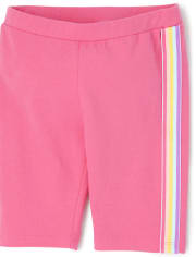 Shorts ciclistas con rayas laterales de arcoíris para niñas