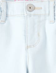 Shorts de mezclilla con puños enrollados para niñas