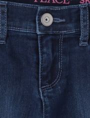Shorts de mezclilla con puños enrollados para niñas