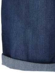 Shorts de mezclilla con puños enrollados para niñas