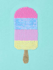 Girls Flip Sequin High Low Top