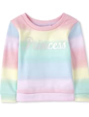 Baby And Toddler Girls Rainbow Princess French Terry Sweatshirt