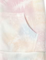 Baby And Toddler Girls Tie Dye French Terry Zip Up Hoodie