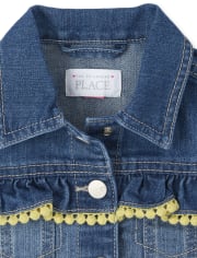 Baby And Toddler Girls Sequin Lemon Denim Jacket