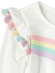 Baby And Toddler Girls Tassel Rainbow Top