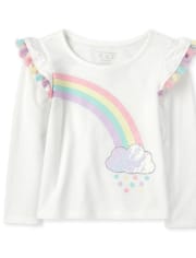 Baby And Toddler Girls Tassel Rainbow Top