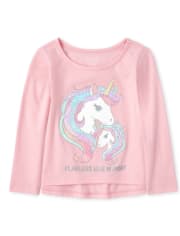 Top asimétrico con adornos para bebés y niñas pequeñas