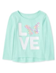 Top asimétrico con adornos para bebés y niñas pequeñas