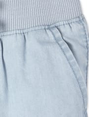 Pantalones de playa de mezclilla para bebés y niñas pequeñas
