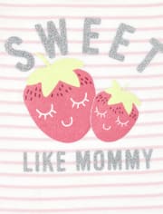 Top de rayas con frutas y purpurina para bebés y niñas pequeñas