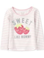 Top de rayas con frutas y purpurina para bebés y niñas pequeñas