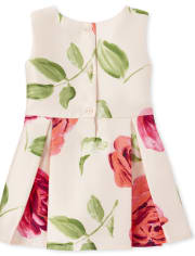 Toddler Girls Rose Matching Pleated Dress