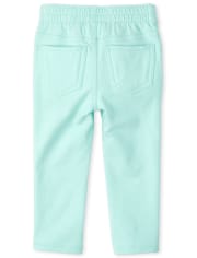 Jeggings sin cierres de rizo francés para bebés y niñas pequeñas