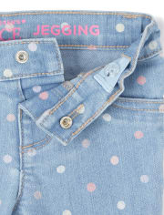 Jeggings de mezclilla con lunares para bebés y niñas pequeñas