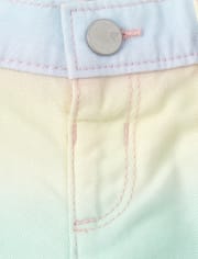 Shorts cortos de mezclilla con diseño de arcoíris para bebés y niñas pequeñas