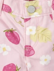 Baby And Toddler Girls Strawberry Floral Shorts