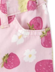 Baby And Toddler Girls Strawberry Floral Shorts