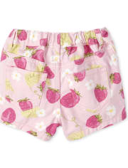 Baby And Toddler Girls Strawberry Floral Shorts