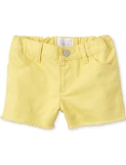 Short en jean à ourlet effiloché pour bébés et petites filles