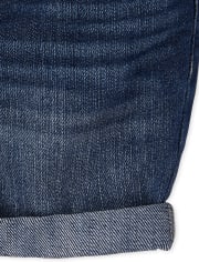 Shorts midi de mezclilla con puños enrollados para bebés y niñas pequeñas