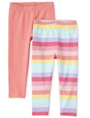 Pack de 2 leggings con estampado para bebés y niñas pequeñas