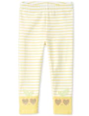 Baby And Toddler Girls Glitter Striped Lemon Leggings