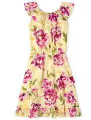 Womens Mommy And Me Floral Matching Ruffle Dress