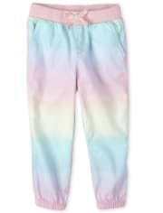 Pantalones de playa con degradado de arcoíris para bebés y niñas pequeñas