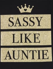 Baby And Toddler Girls Glitter Sassy Like Auntie Graphic Tee