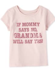 Baby And Toddler Girls Glitter Mommy And Grandma Matching Graphic Tee