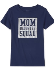 Womens Matching Family Foil Squad Graphic Tee
