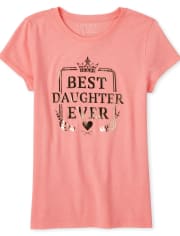 Camiseta con estampado de la mejor hija para niñas