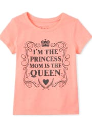 Baby And Toddler Girls Glitter Princess Graphic Tee