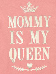 Baby And Toddler Girls Foil Queen Matching Graphic Tee
