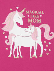 Girls Mom Unicorn Graphic Tee