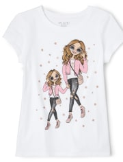 Girls Glitter Mini Me Graphic Tee