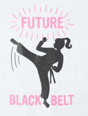 Girls Glitter Karate Graphic Tee