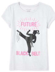 Girls Glitter Karate Graphic Tee