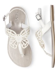 Girls Butterfly T-Strap Sandals