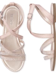 Girls Rhinestud Gladiator Sandals