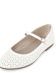 Girls Laser Cut Ballet Flats