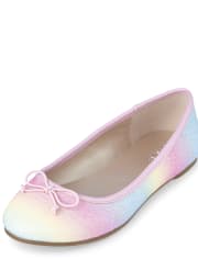 Girls Glitter Rainbow Ballet Flats