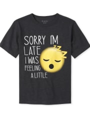 T-shirt graphique Emoji fatigué pour garçons