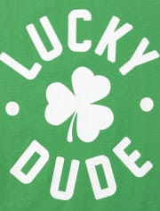 Camiseta con estampado de trébol Lucky Dude para niños