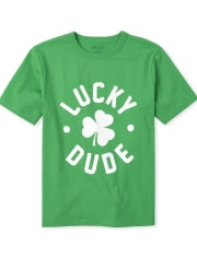 Camiseta con estampado de trébol Lucky Dude para niños