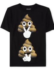 Camiseta con estampado de emoji en forma de remolino para niños
