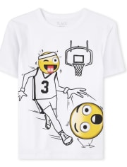 Boys Basketball Emoji Graphic Tee