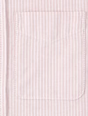 Boys Striped Oxford Matching Button Up Shirt