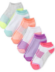 Lot de 6 chaussettes athlétiques rayées pour fille