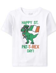 Baby And Toddler Boys St. Patrick's Day Dino Graphic Tee
